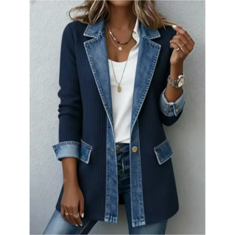NOVARA™ | Strickjacke im Denim-Mix