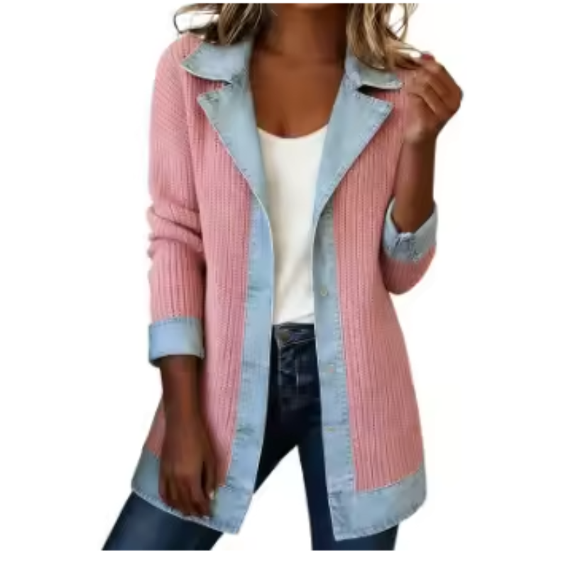 NOVARA™ | Strickjacke im Denim-Mix