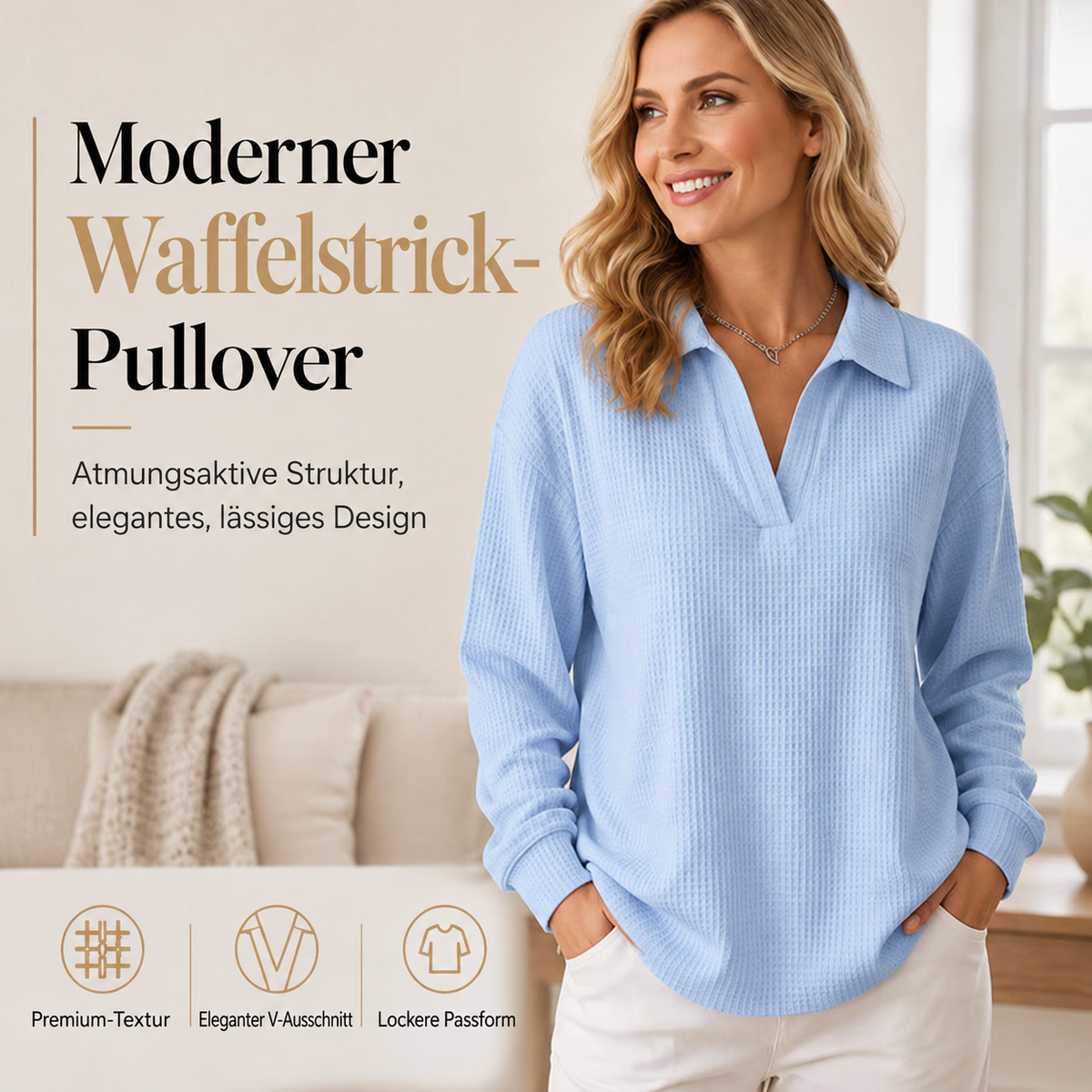 MELINE™ | Strickoberteil mit V-Ausschnitt