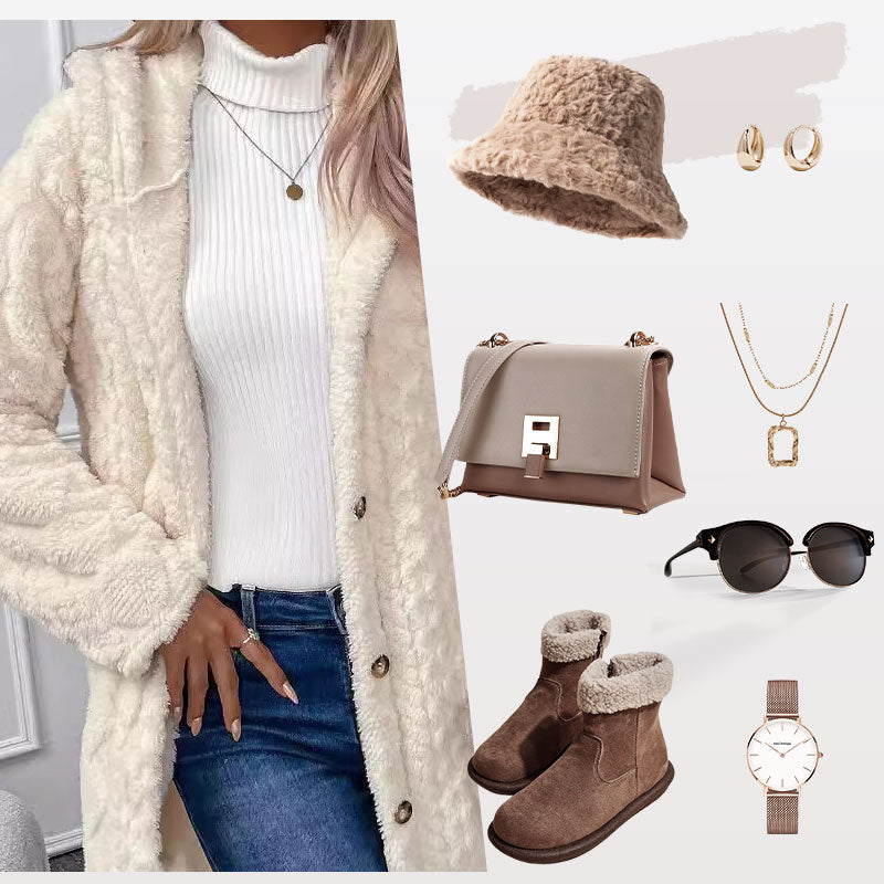 LUMARA™ | Winterjacke mit Kapuze & Rautenmuster